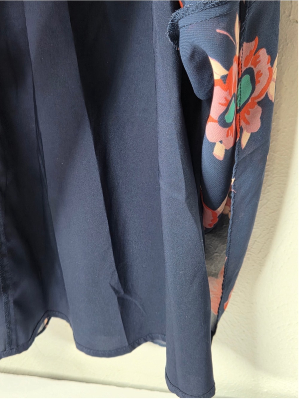 ModCloth Vintage Style Navy Floral Chiffon Long- Sleeve Midi Dress Size Medium - Picture 10 of 14